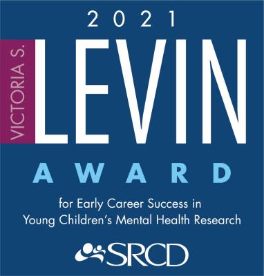 Blue Box with text "2021 Victoria S. Levin Award"
